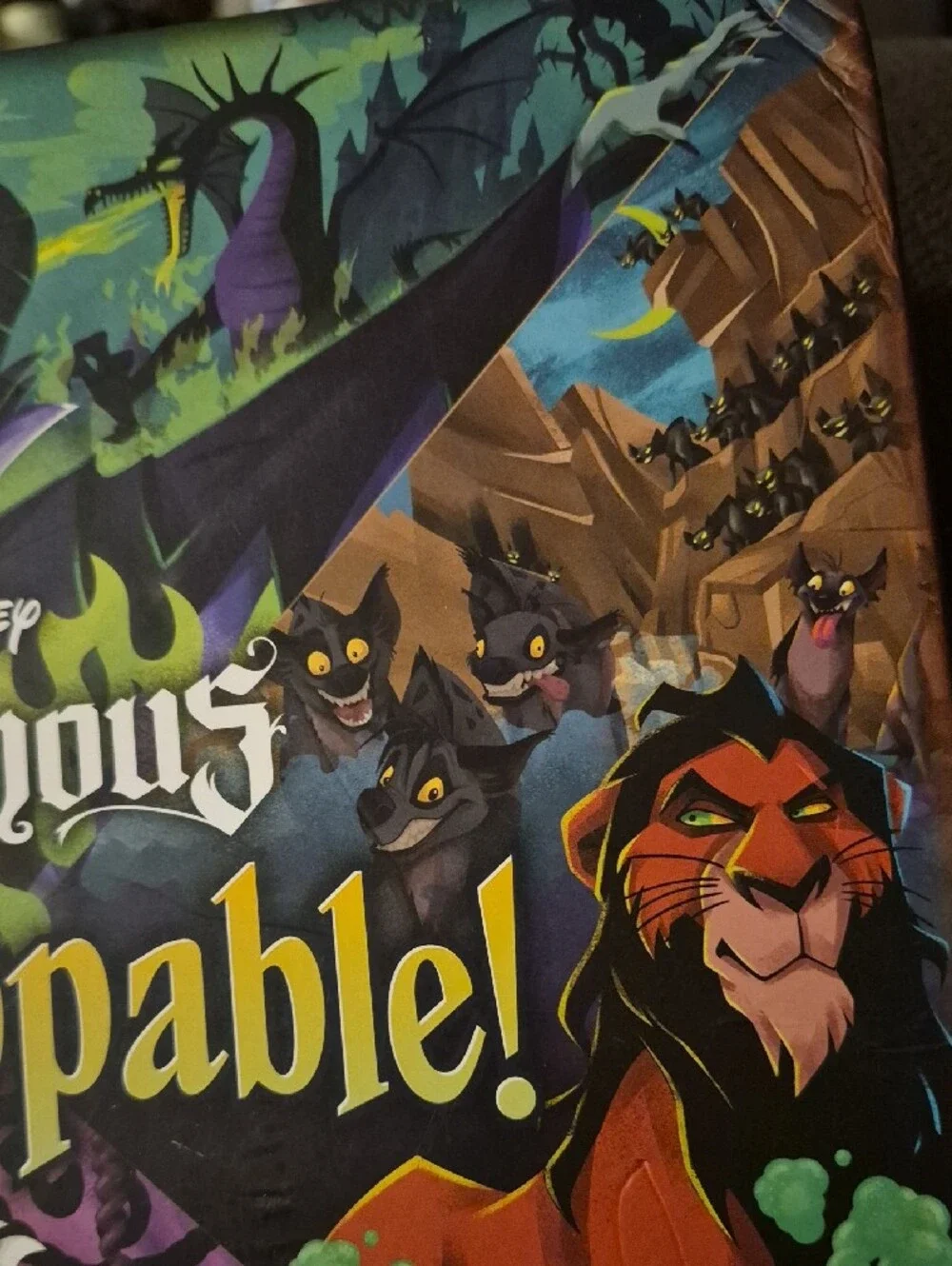 Disney Villainous Unstoppable! Board Game - Go Purple, Green, Red, Blue Artwork